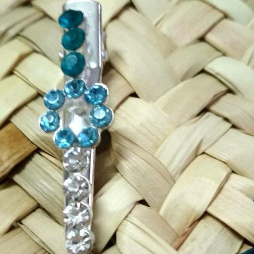 گیره مو انبری نگین رنگی2